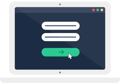 Web Menu Authorization On Screen Of Digital Gadget 库存插图