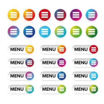 Web Menu Icon colorful set Stock Illustration