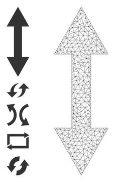 Web Mesh Vertical Flip Icon with Simple Symbols Illustrazione stock