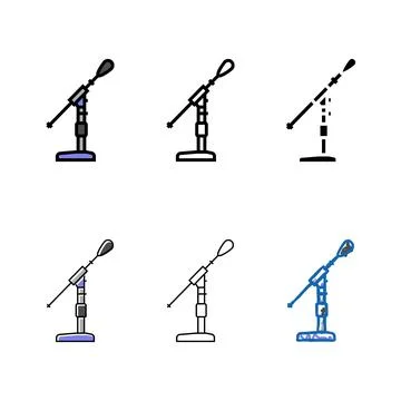 Web mic microphone color icon vector series Stock Illustration