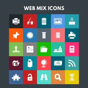 Web Mix Icons Stock Illustration