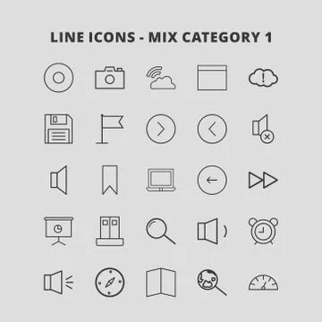 Web Mix Icons 스톡 일러스트