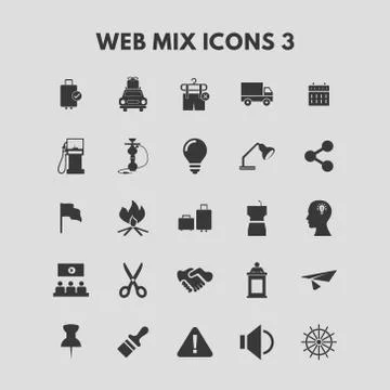 Web Mix Icons 스톡 일러스트