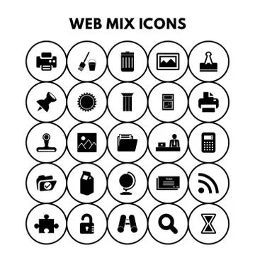 Web Mix Icons 스톡 일러스트