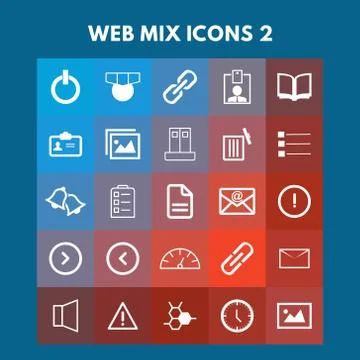 Web Mix Icons 스톡 일러스트