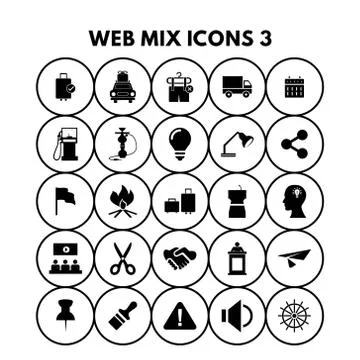 Web Mix Icons 스톡 일러스트