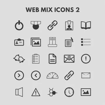 Web Mix Icons 스톡 일러스트