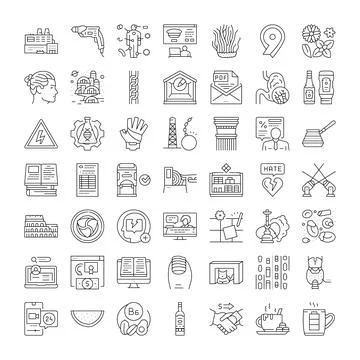 Web, mobile, interface icon set collecting various concepts Stock Illustration