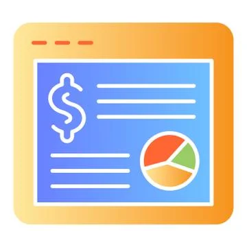 Web money window flat icon. Web page with dollar color icons in trendy flat Stockillustratie