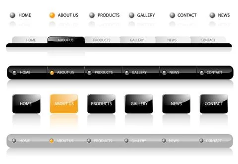 Web Navigation Bars and Buttons Stock Illustration