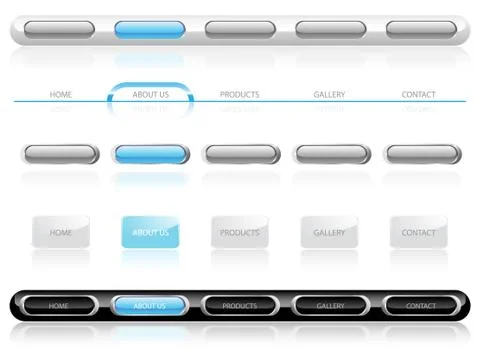 Web Navigation Bars and Buttons Stock Illustration
