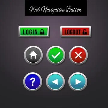 Web navigation button Stock Illustration