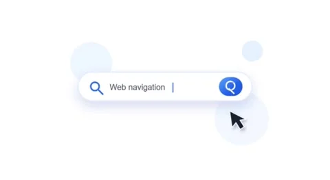 Web Navigation Search Bar Animation with Cursor Click and Typing Effect Stock Footage 333705949