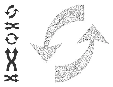 Web Net Exchange Arrows Icon with Simple Symbols Stock Illustration