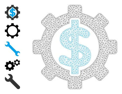 Web Net Financial Options Icon with Simple Symbols Stock Illustration