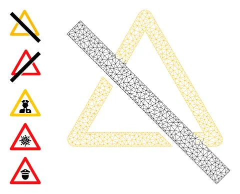 Web Net Stop Warnings Icon with Simple Glyphs Stock Illustration