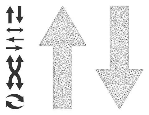 Web Net Vertical Flip Arrows Icon with Simple Symbols Illustrazione stock