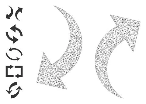 Web Network Exchange Arrows Icon with Simple Symbols Stock Illustration
