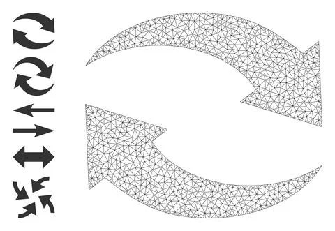 Web Network Exchange Arrows Icon with Simple Glyphs Stock Illustration