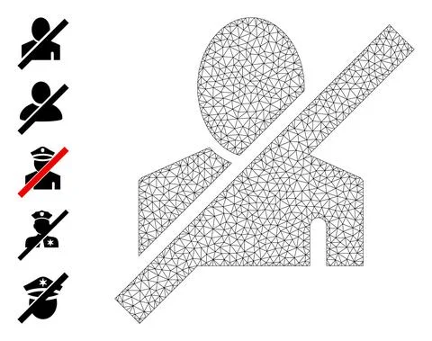 Web Network Frorbidden Man Icon with Simple Glyphs Stock-Illustration