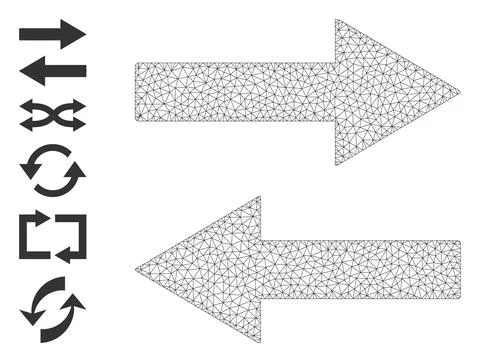 Web Network Horizontal Flip Arrows Icon with Simple Pictograms Illustrazione stock