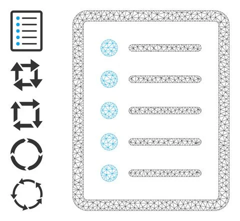 Web Network List Page Icon with Simple Pictograms Illustrazione stock