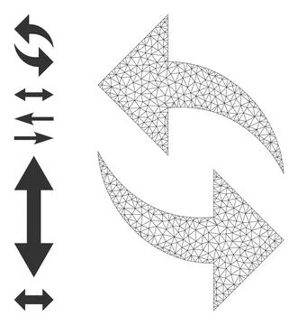 Web Network Refresh Icon with Simple Symbols Stock Illustration