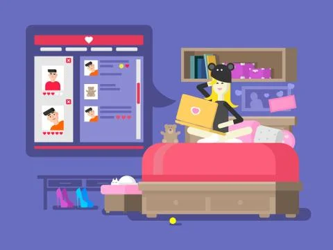 Web online dating Stock Illustration