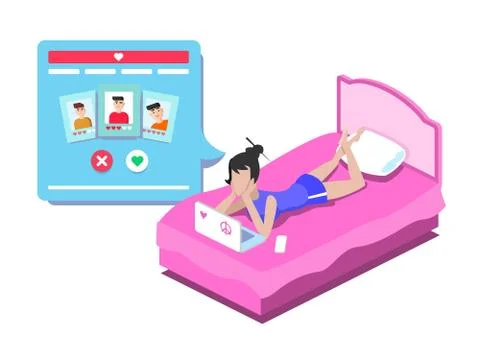 Web online dating Stock Illustration