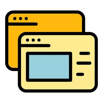 Web online interface icon color outline vector Stock Illustration
