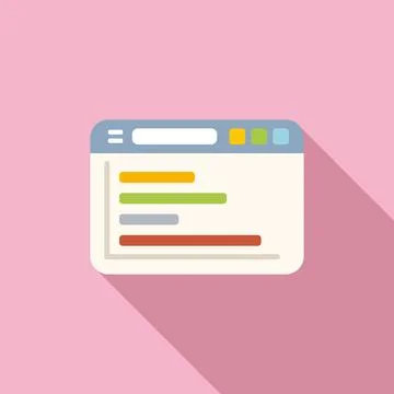 Web online report icon flat vector. Business document 스톡 일러스트