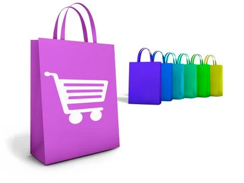 Web online shopping bags e-commerce Stock Illustration