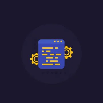 Web optimization, development and programming icon Stock Illustration