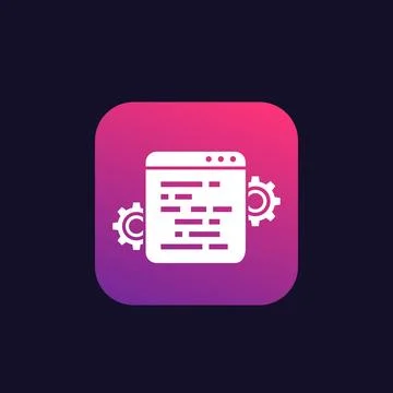 Web optimization, development, coding vector icon Illustrazione stock