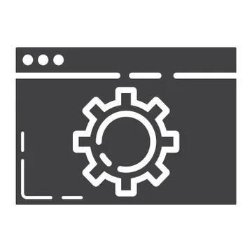 Web optimization glyph icon, seo and development Illustrazione stock