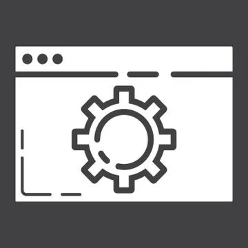 Web optimization glyph icon, seo and development イラスト素材
