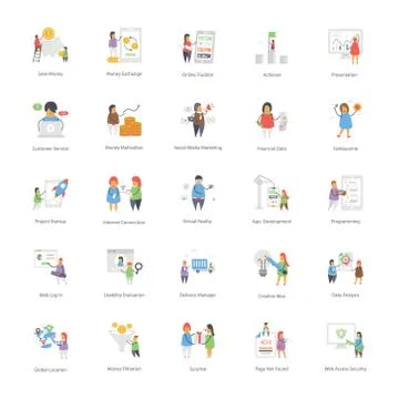 Web Optimization Icons Pack 스톡 일러스트