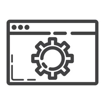 Web optimization line icon, seo and development Stock Illustration