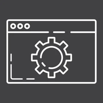 Web optimization line icon, seo and development Stock Illustration