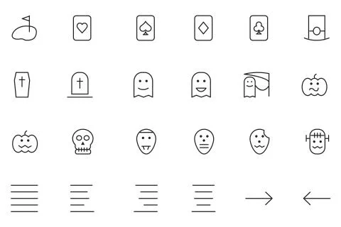 Web Outline UI Icons Pack Stock Illustration