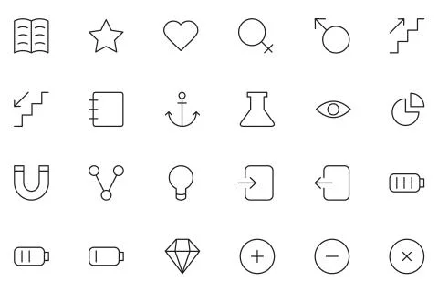 Web Outline UI Icons Set Stock Illustration