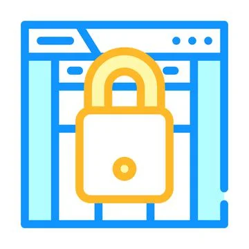 Web padlock color icon vector illustration Stock-Illustration