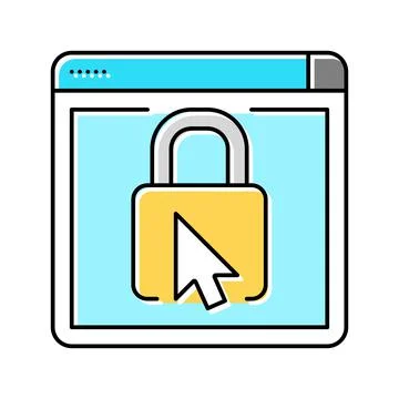Web padlock color icon vector illustration Stock-Illustration