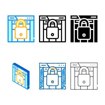 Web padlock color icon vector concepts Stock Illustration