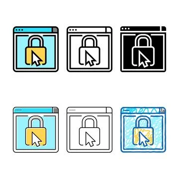 Web padlock color simplified icon vector Stock Illustration