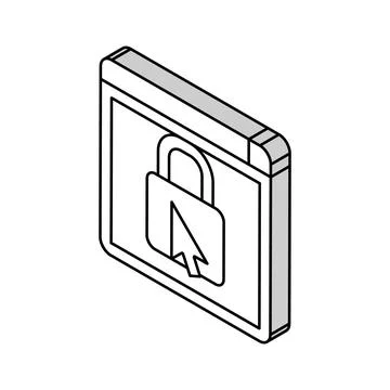 Web padlock isometric icon vector illustration Illustrazione stock