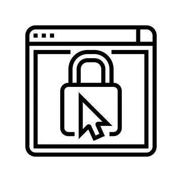 Web padlock line icon vector illustration Stock Illustration