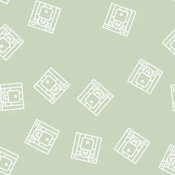 Web padlock line vector seamless pattern Stockillustratie
