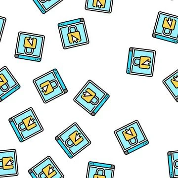Web padlock vector seamless pattern Stock Illustration