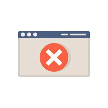 Web page access denied icon flat isolated vector Illustrazione stock